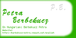 petra berbekucz business card